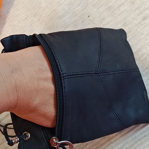 New Black Soft Leather Purse cross body Shoulder Bag Travel Wallet price firm - Picture 8 of 8